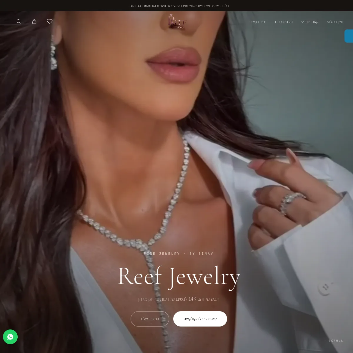 צילום מסך של האתר Reef Jewelry
